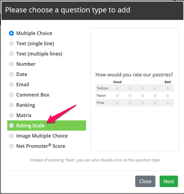 Skapa en fråga i form av en betygsskala för att visa att du kan använda det arabiska språket.