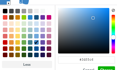 Color selector.  Choose from 64 standard colors or else make your own combination.