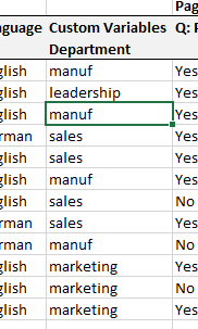 Dati variabili personalizzati nell'esportazione di un foglio di calcolo Excel