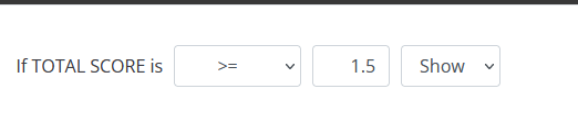 Add the logic to show the second text element when the total score is above or equal to 1.5