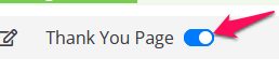 After all of the page elements have been added, enable the thank-you page